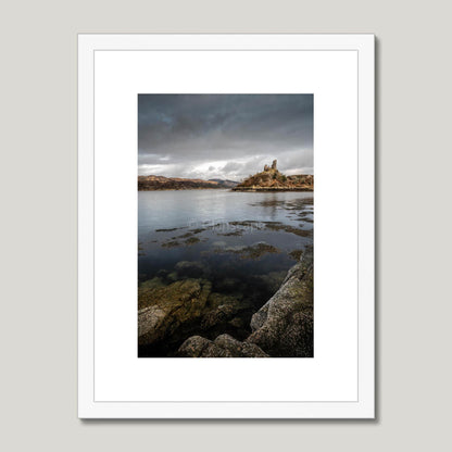 Clan Mackinnon - Caisteal Maol - Framed & Mounted Photo Print 12"x16" White