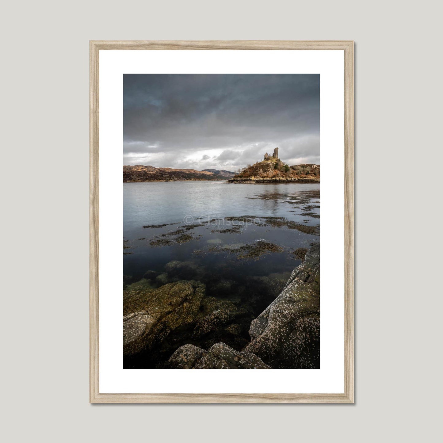 Clan Mackinnon - Caisteal Maol - Framed & Mounted Photo Print 20"x28" Natural