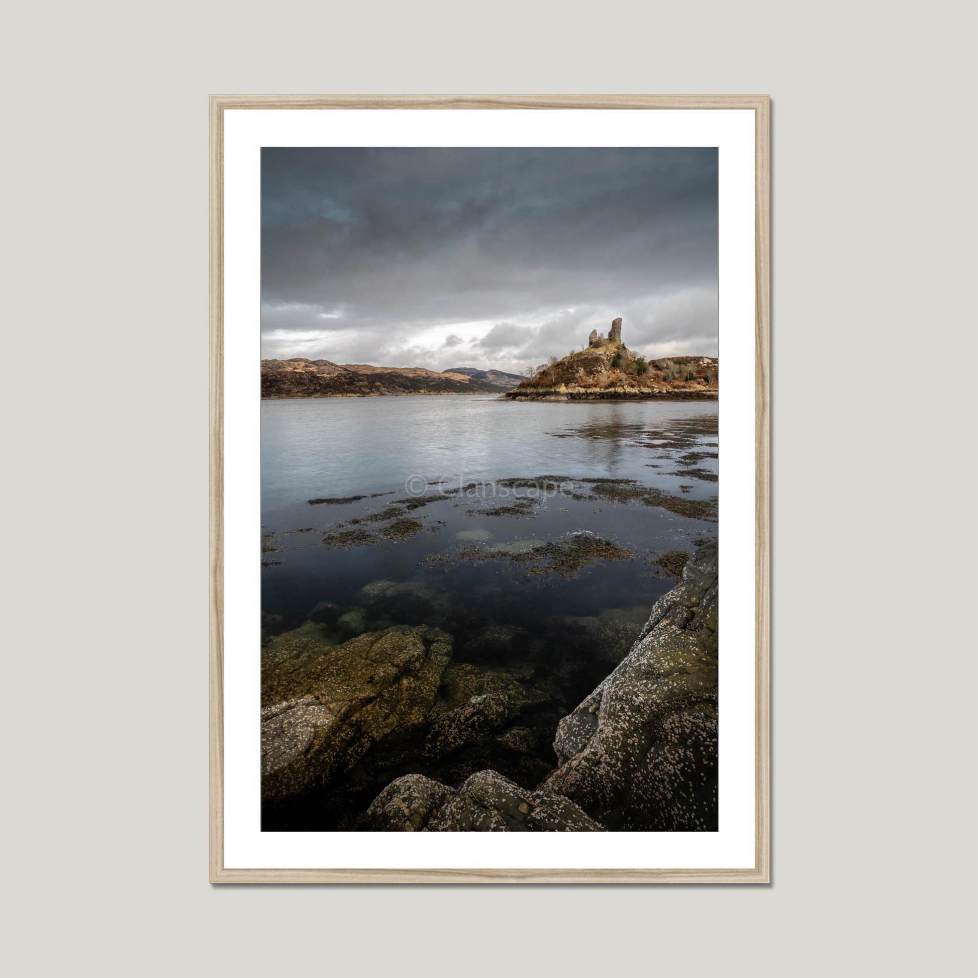 Clan Mackinnon - Caisteal Maol - Framed & Mounted Photo Print 28"x40" Natural