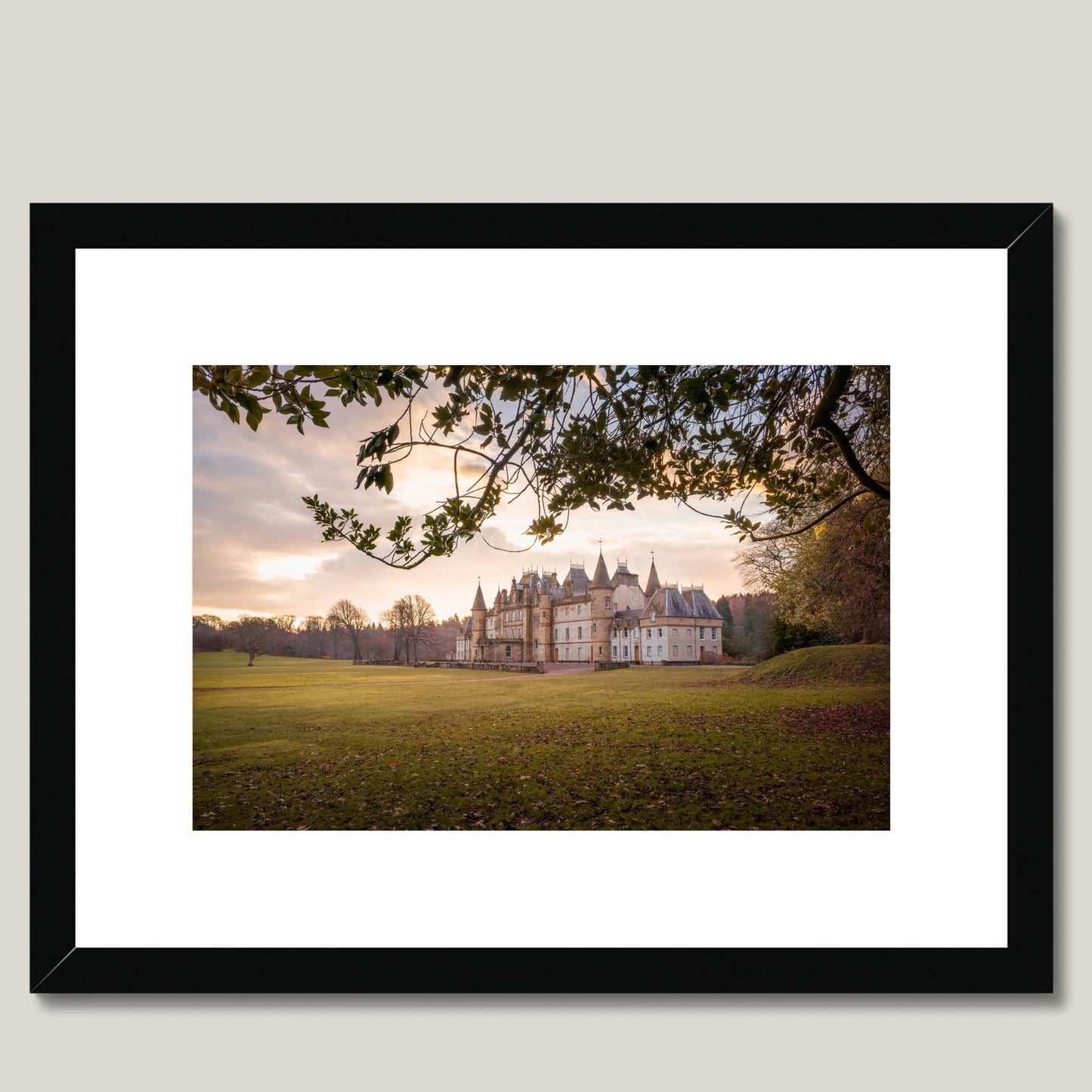 Clan Livingstone - Callendar House - Framed & Mounted Photo Print 16"x12" Black