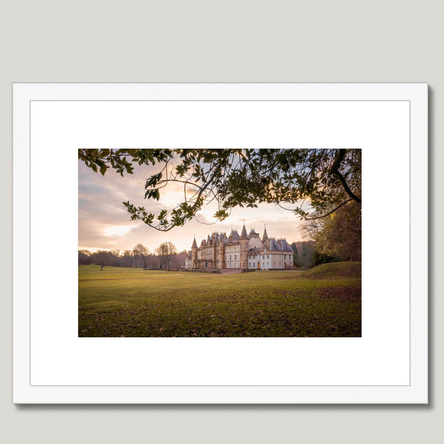 Clan Livingstone - Callendar House - Framed & Mounted Photo Print 16"x12" White