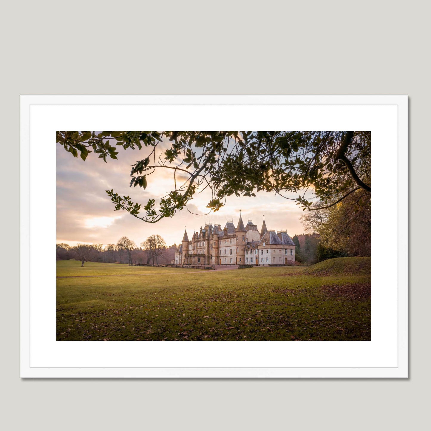 Clan Livingstone - Callendar House - Framed & Mounted Photo Print 28"x20" White