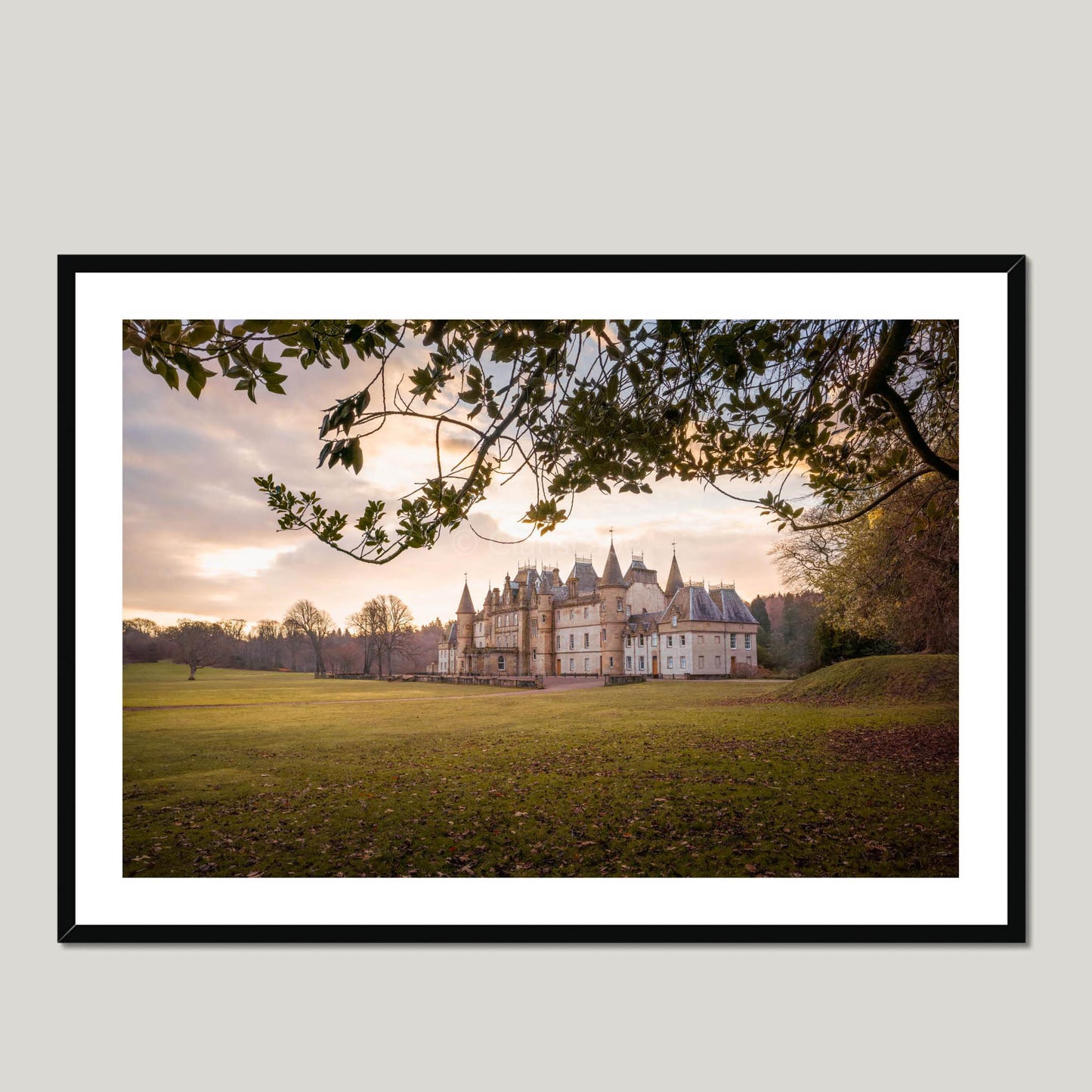 Clan Livingstone - Callendar House - Framed & Mounted Photo Print 40"x28" Black