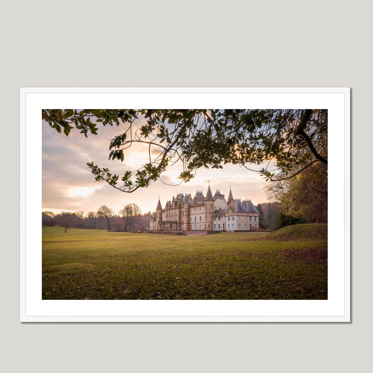 Clan Livingstone - Callendar House - Framed & Mounted Photo Print 40"x28" White