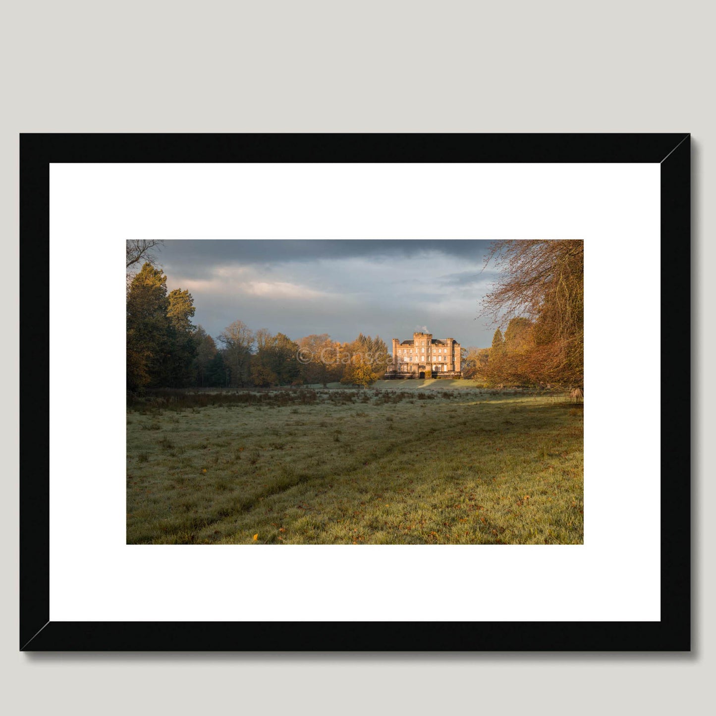 Clan Cunningham - Caprington Castle - Framed & Mounted Photo Print 16"x12" Black