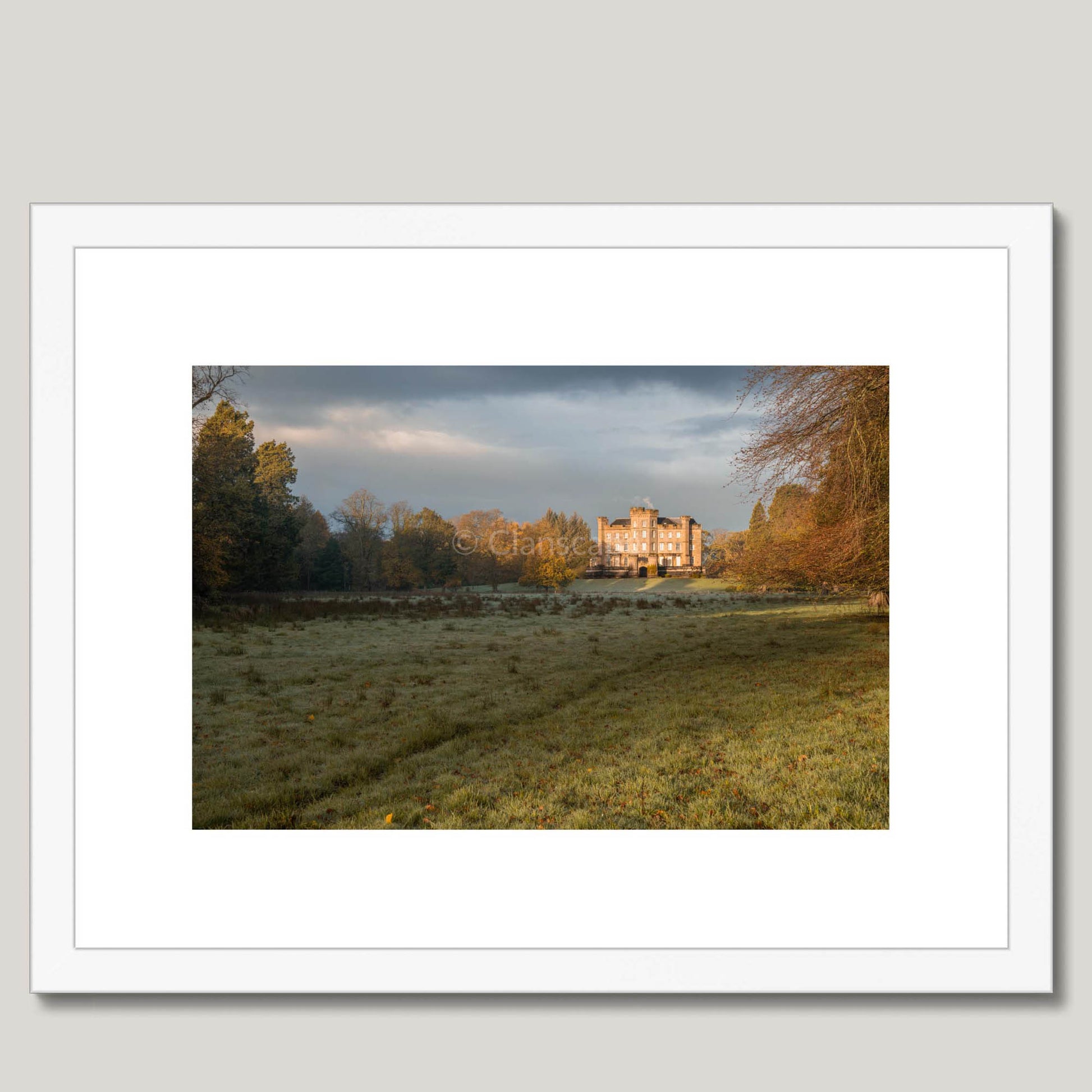 Clan Cunningham - Caprington Castle - Framed & Mounted Photo Print 16"x12" White