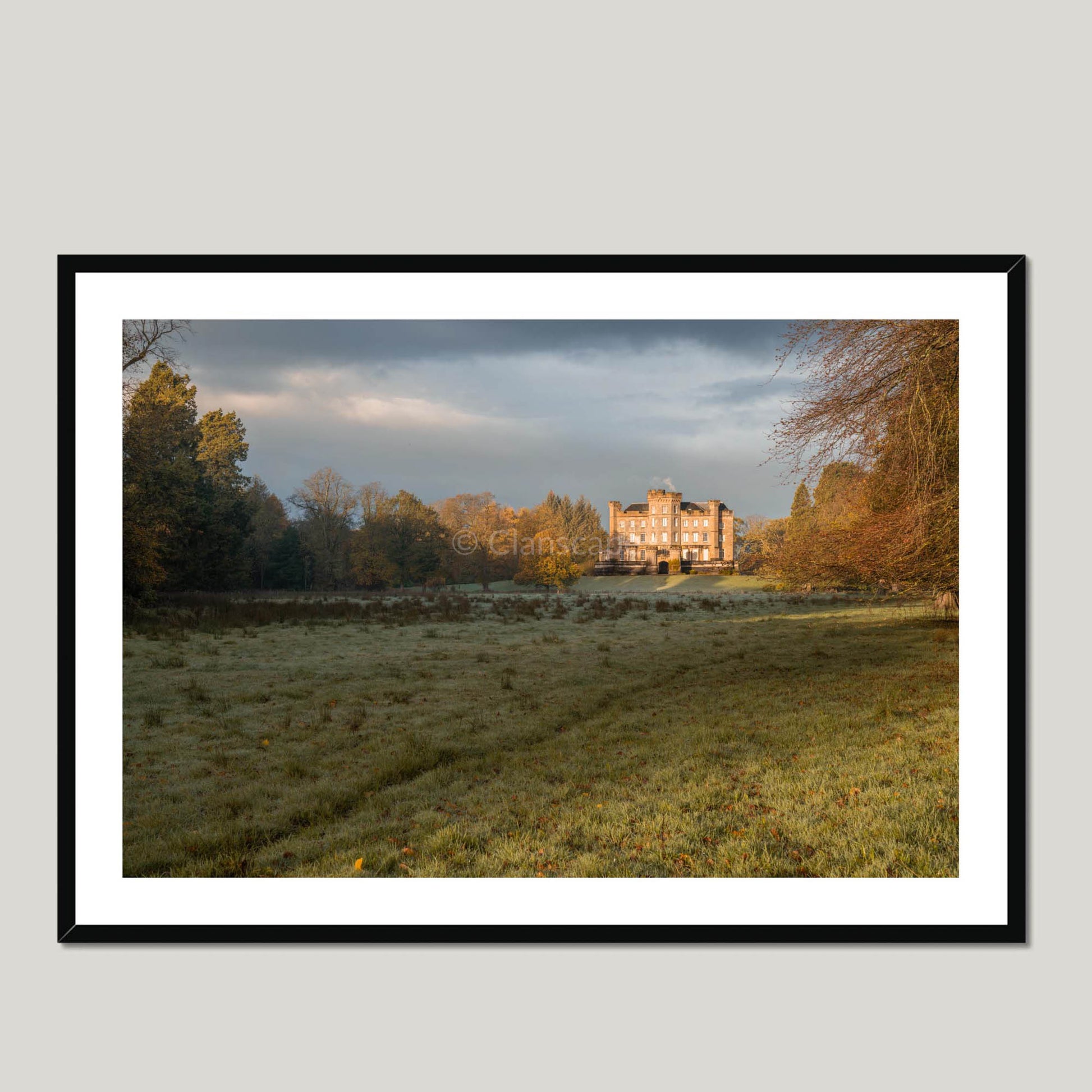 Clan Cunningham - Caprington Castle - Framed & Mounted Photo Print 40"x28" Black