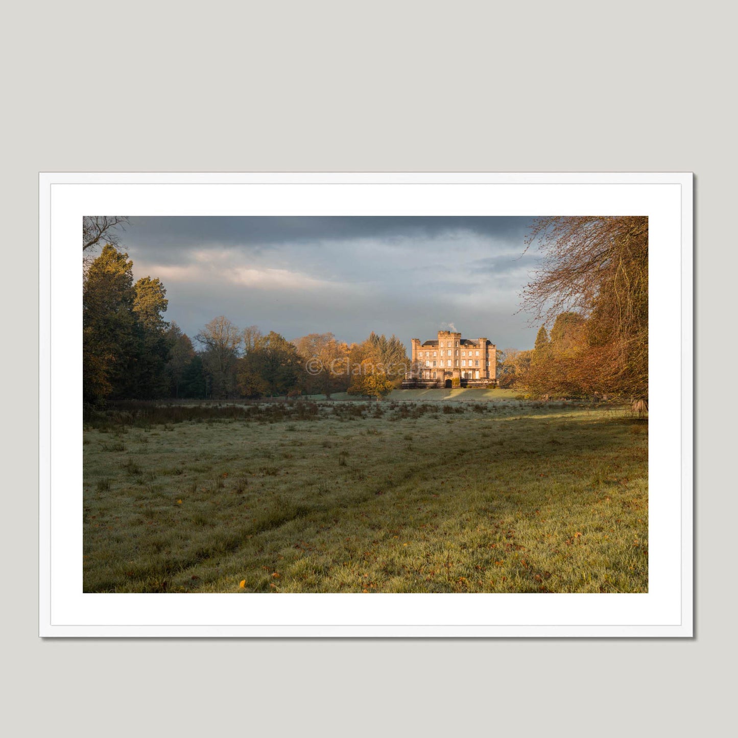 Clan Cunningham - Caprington Castle - Framed & Mounted Photo Print 40"x28" White