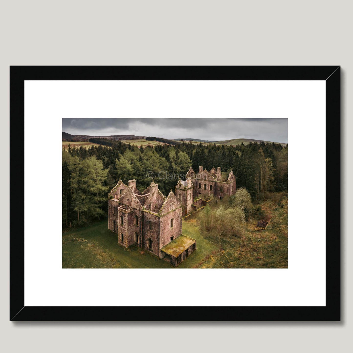 Clan Carmichael - Carmichael House - Framed & Mounted Photo Print 16"x12" Black Frame