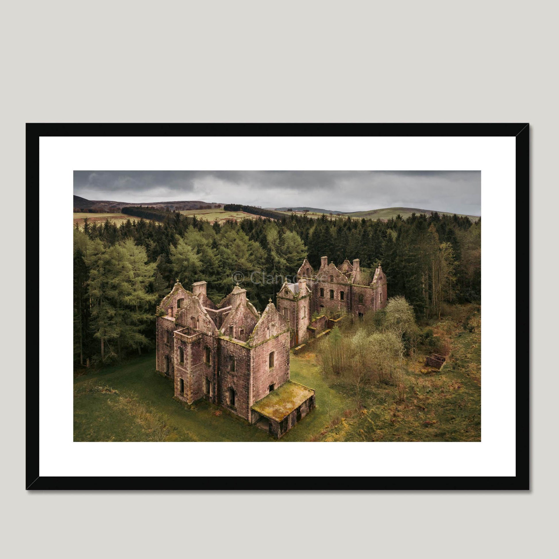 Clan Carmichael - Carmichael House - Framed & Mounted Photo Print 28"x20" Black Frame