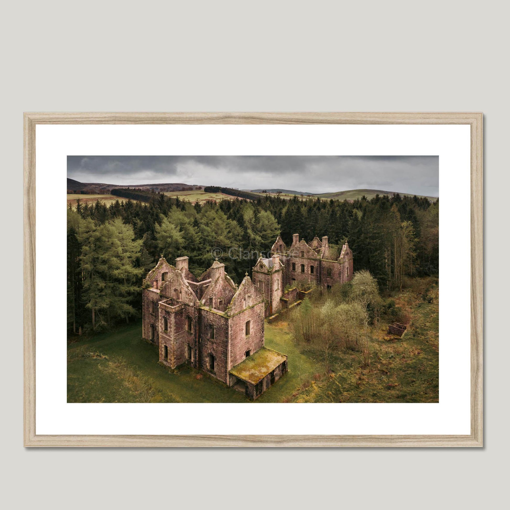 Clan Carmichael - Carmichael House - Framed & Mounted Photo Print 28"x20" Natural Frame