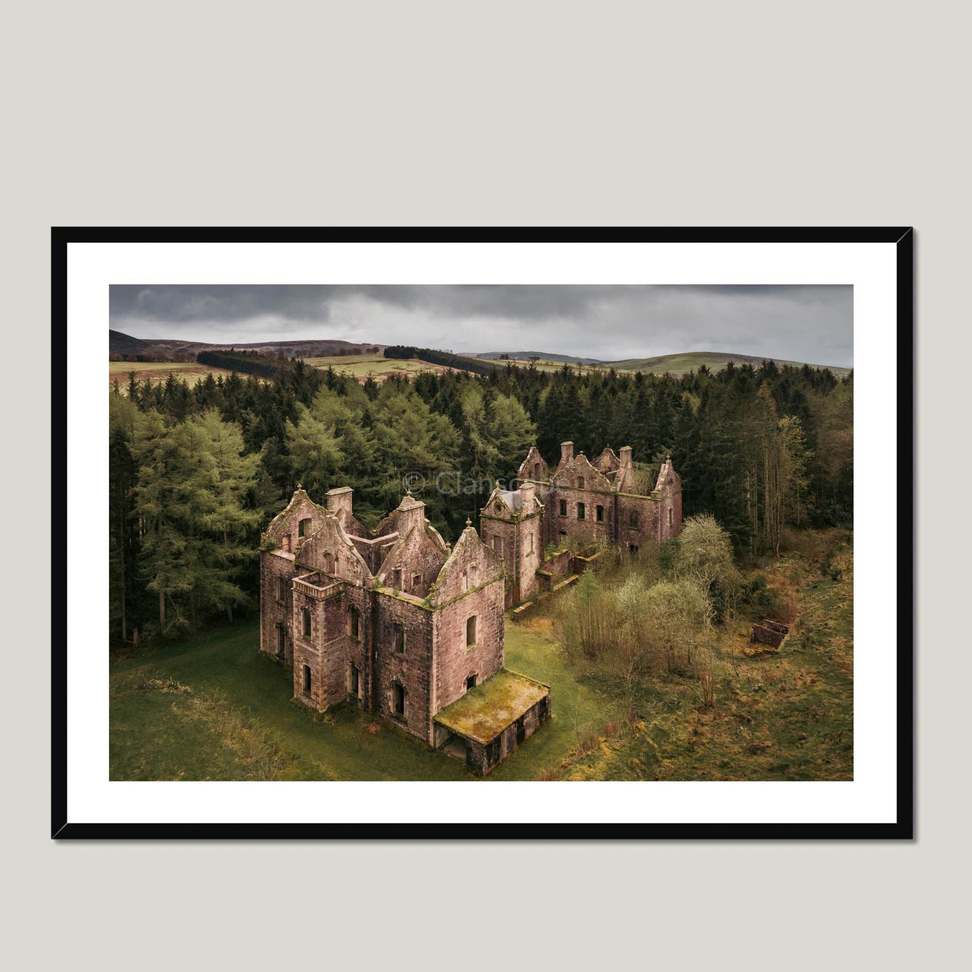 Clan Carmichael - Carmichael House - Framed & Mounted Photo Print 40"x28" Black Frame