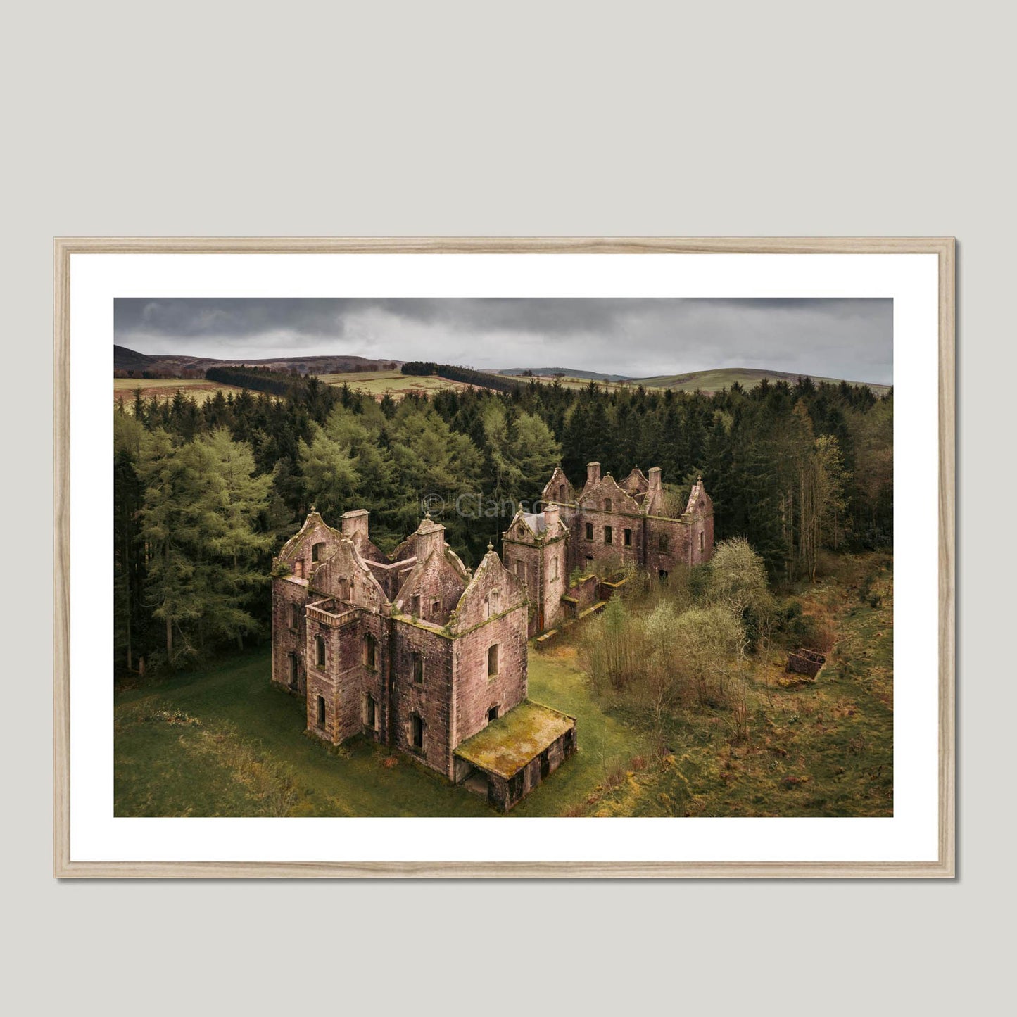 Clan Carmichael - Carmichael House - Framed & Mounted Photo Print 40"x28" Natural Frame