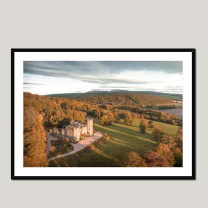 Clan Forbes - Castle Forbes - Framed & Mounted Photo Print 40"x28" Black