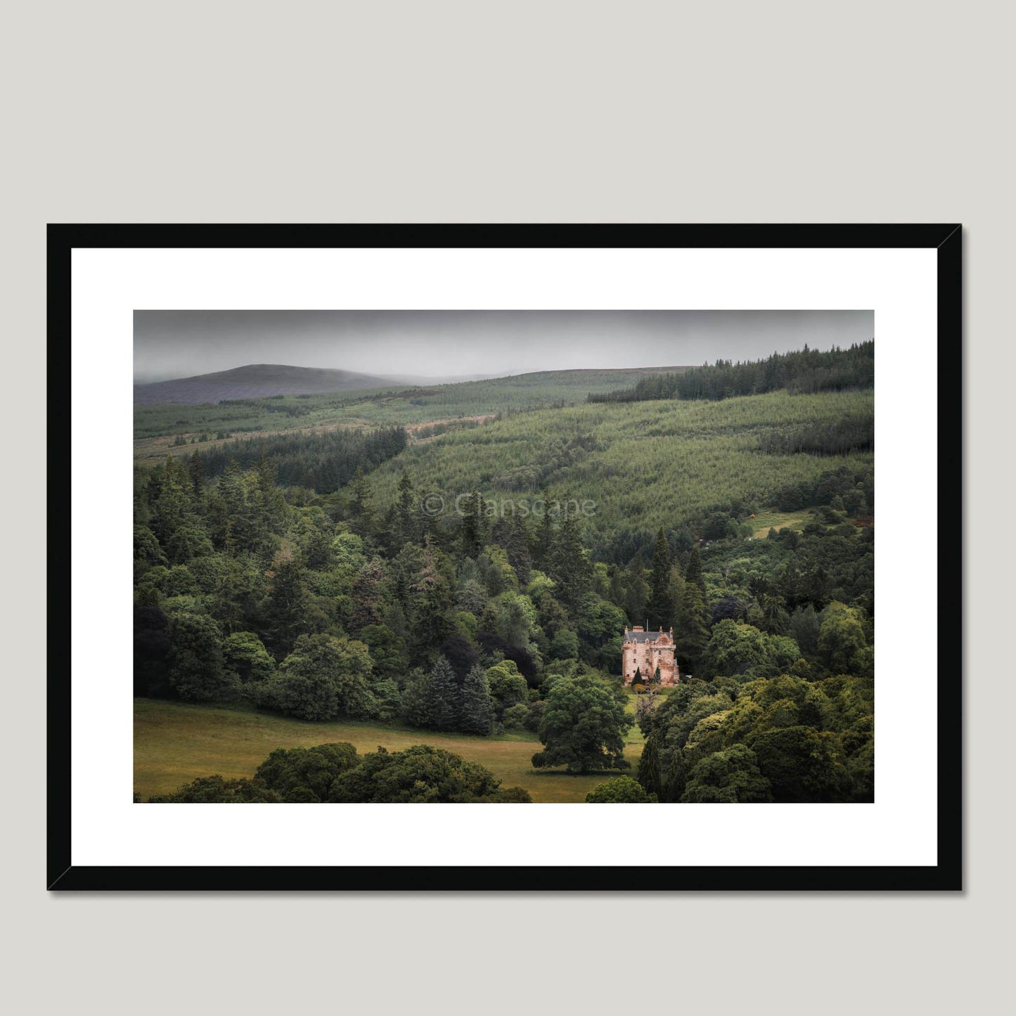 Clan Mackenzie - Castle Leod Framed & Mounted Photo Print 28"x20" Black