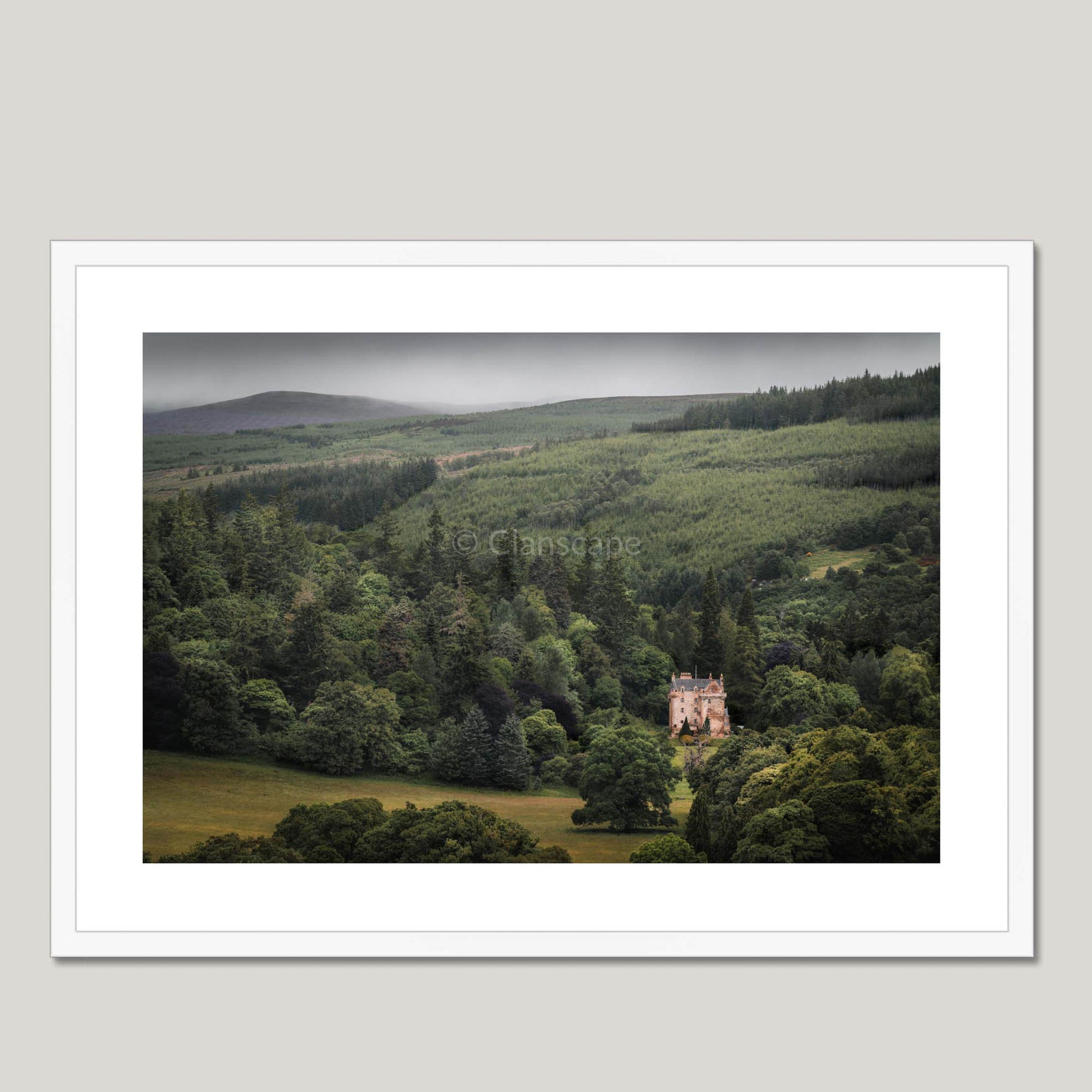 Clan Mackenzie - Castle Leod Framed & Mounted Photo Print 28"x20" White