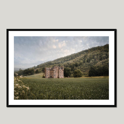 Clan Menzies - Castle Menzies - Framed & Mounted Photo Print 40"x28" Black