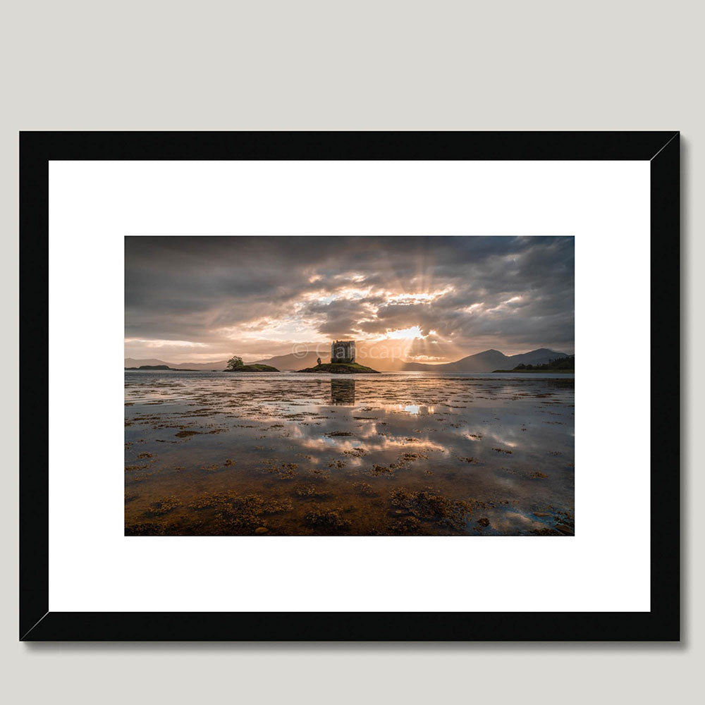 Clan Campbell - Castle Stalker - Framed & Mounted Photo Print 16"x12" Black