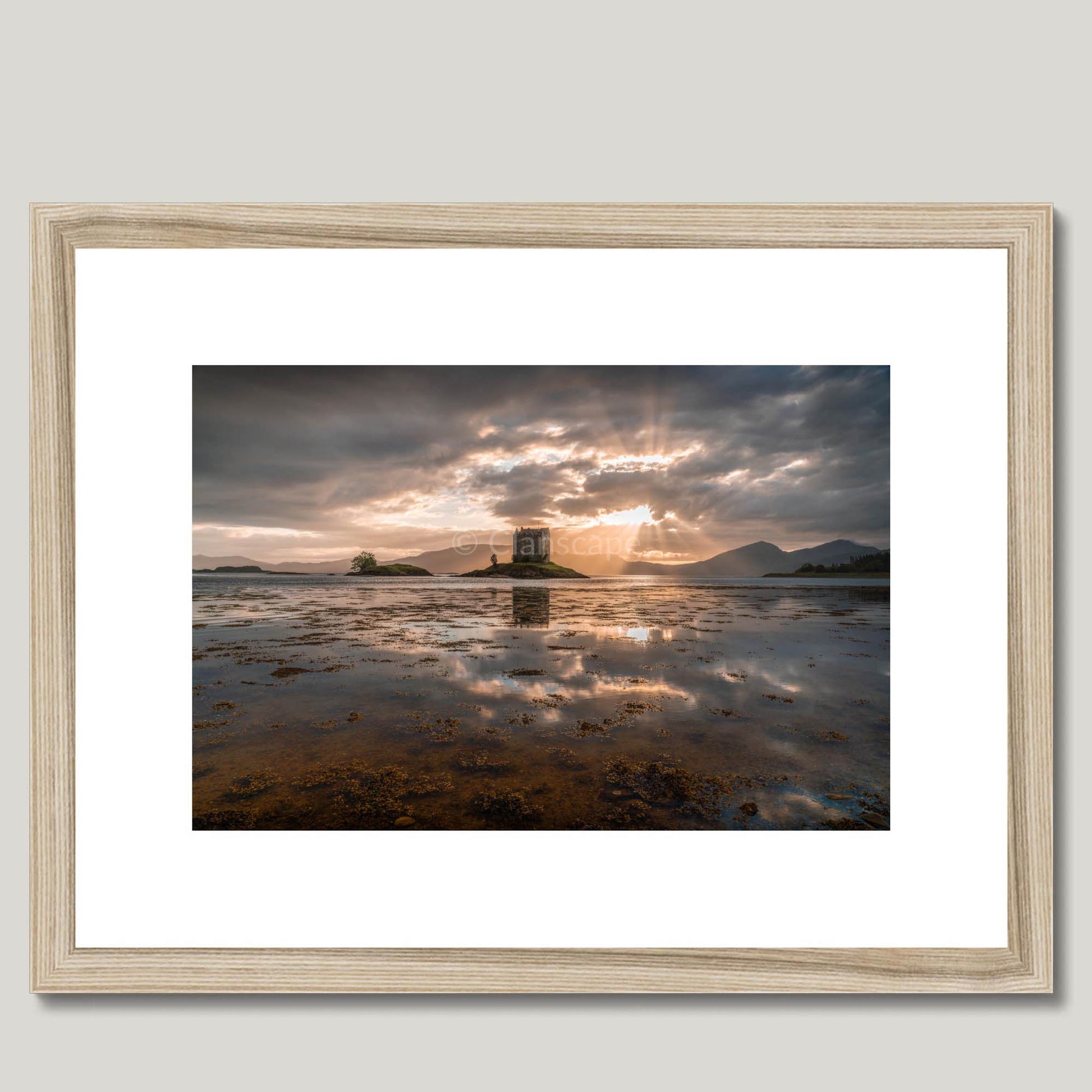 Clan Stewart of Appin - Castle Stalker - Framed & Mounted Photo Print 16"x12" Natural