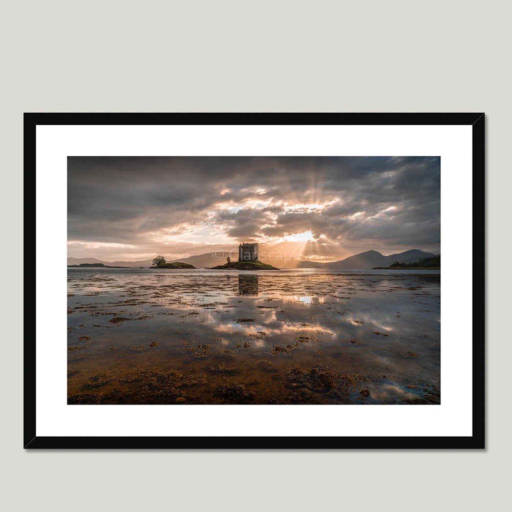 Clan Campbell - Castle Stalker - Framed & Mounted Photo Print 28"x20" Black