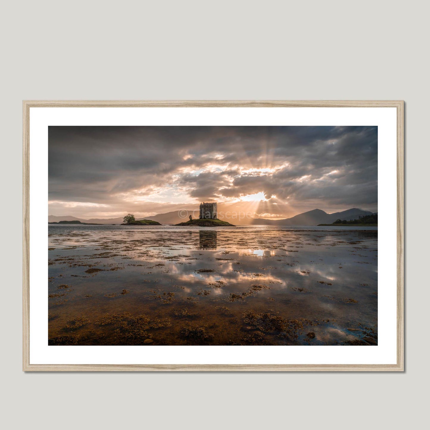 Clan Stewart of Appin - Castle Stalker - Framed & Mounted Photo Print 40"x28" Natural