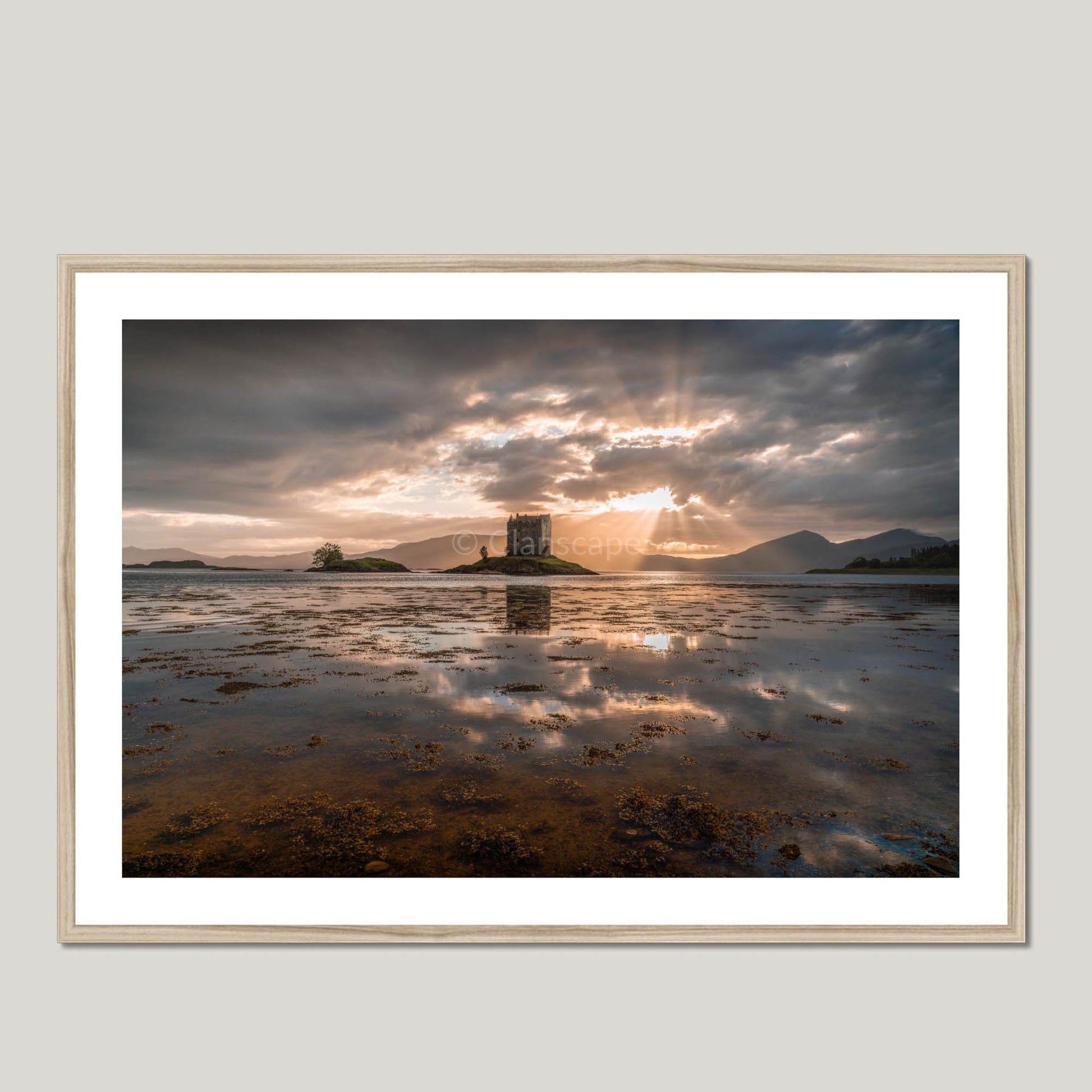 Clan Stewart of Appin - Castle Stalker - Framed & Mounted Photo Print 40"x28" Natural