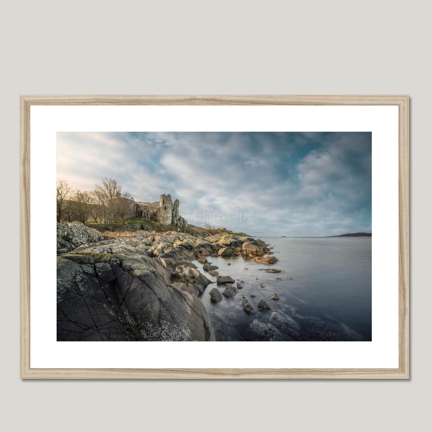 Clan Campbell - Castle Sween - Framed & Mounted Photo Print 28"x20" Natural