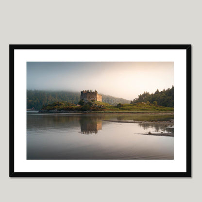 Clan Macdonald of Clanranald - Castle Tioram - Framed & Mounted Photo Print 28"x20" Black