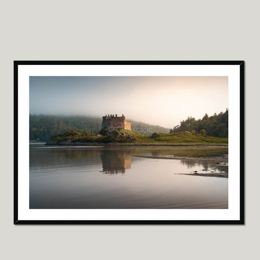 Clan Macdonald of Clanranald - Castle Tioram - Framed & Mounted Photo Print 40"x28" Black