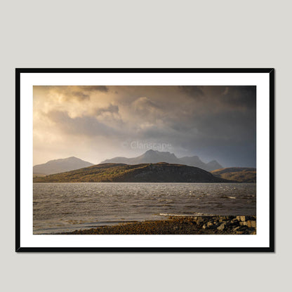 Clan Mackay - Castle Varrich, Tongue - Framed Photo Print 40"x28" Black