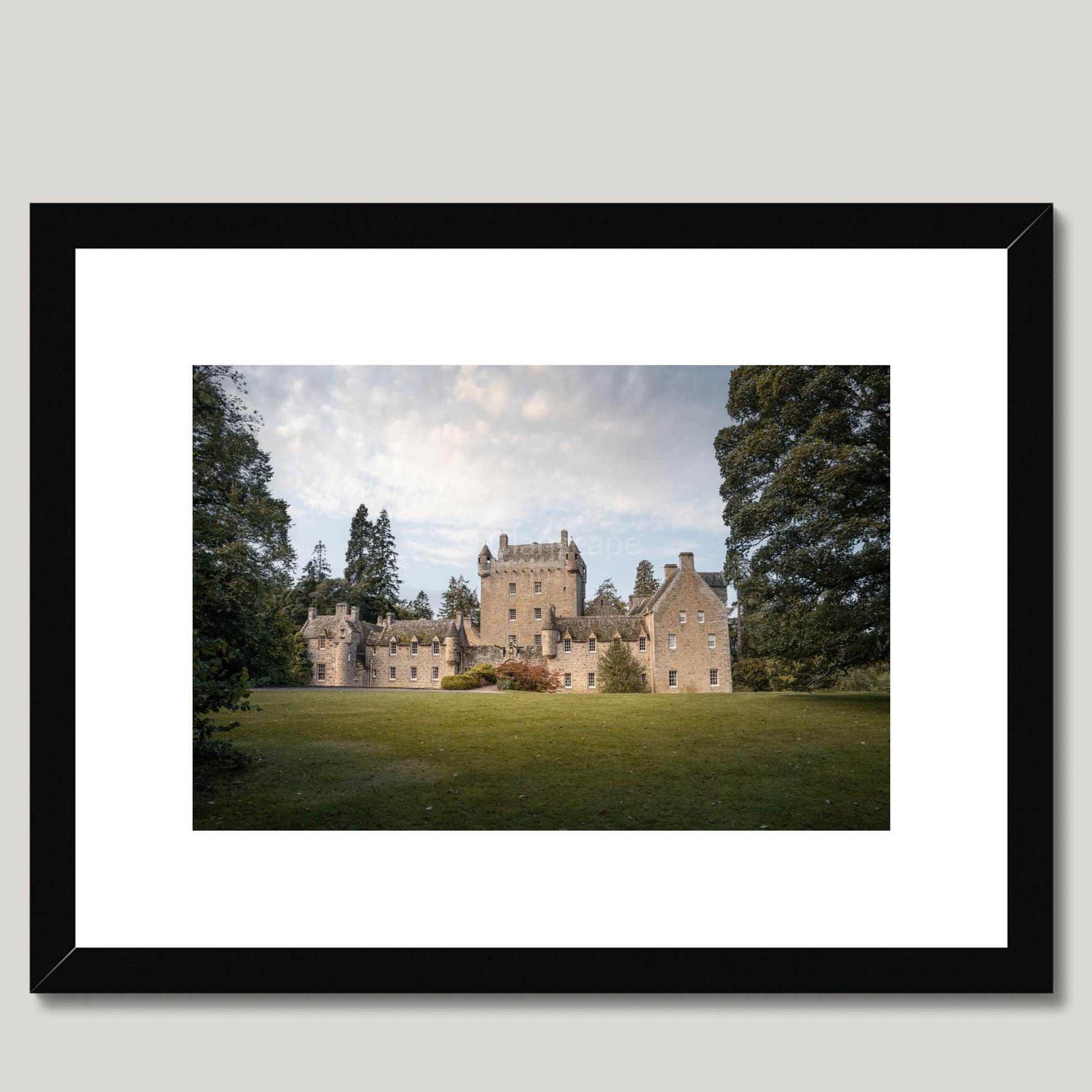 Clan Calder - Cawdor Castle - Framed & Mounted Photo Print 16"x12" Black