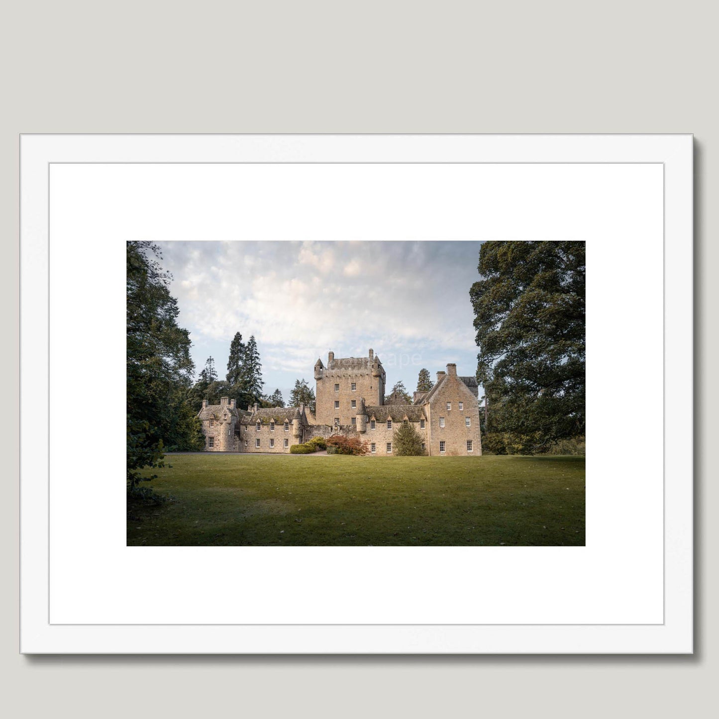 Clan Campbell of Cawdor - Cawdor Castle - Framed & Mounted Photo Print 16"x12" White