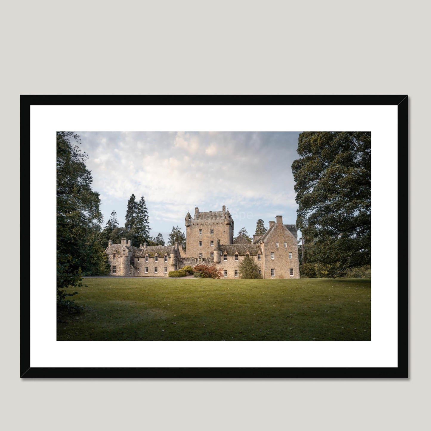 Clan Calder - Cawdor Castle - Framed & Mounted Photo Print 28"x20" Black