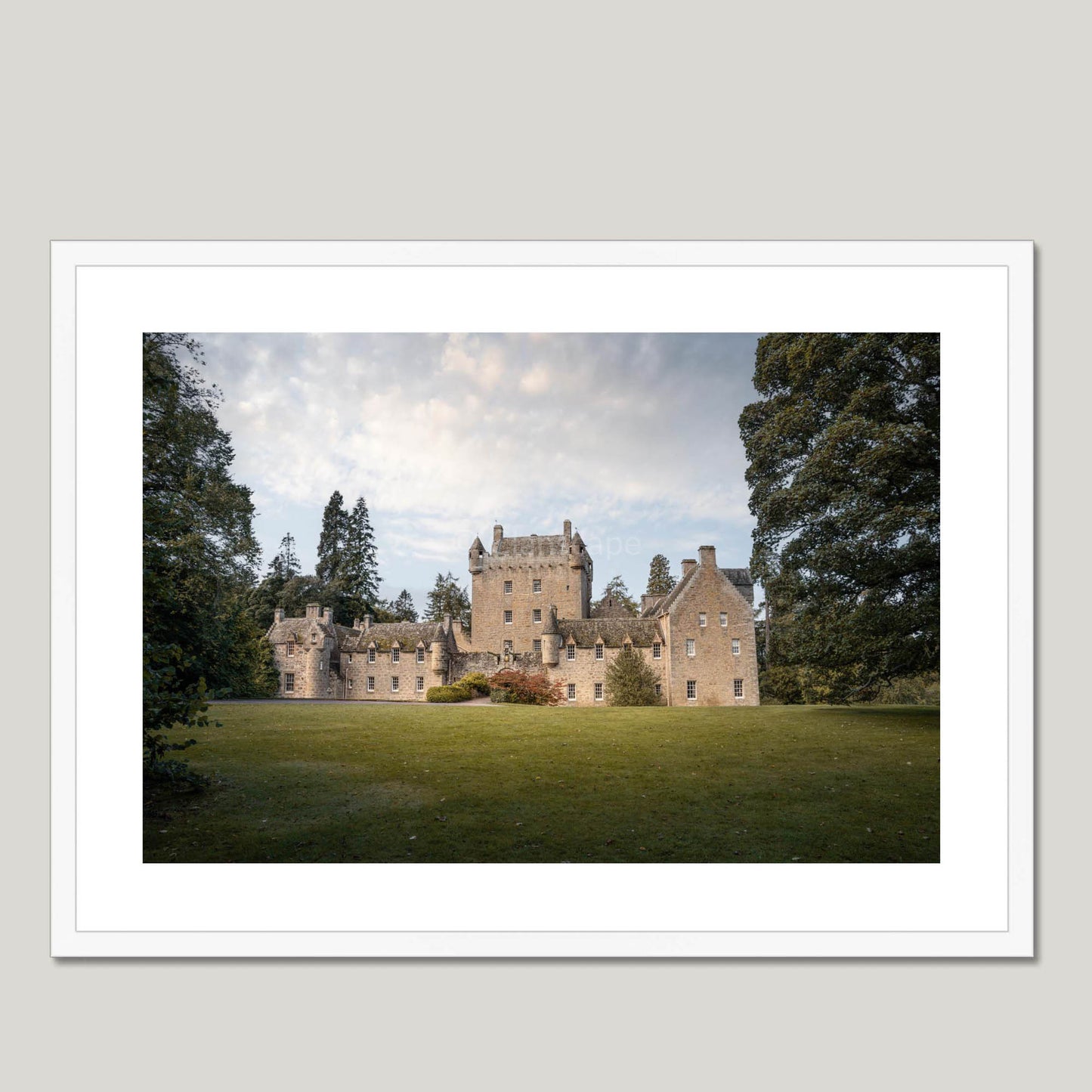 Clan Campbell of Cawdor - Cawdor Castle - Framed & Mounted Photo Print 28"x20" White