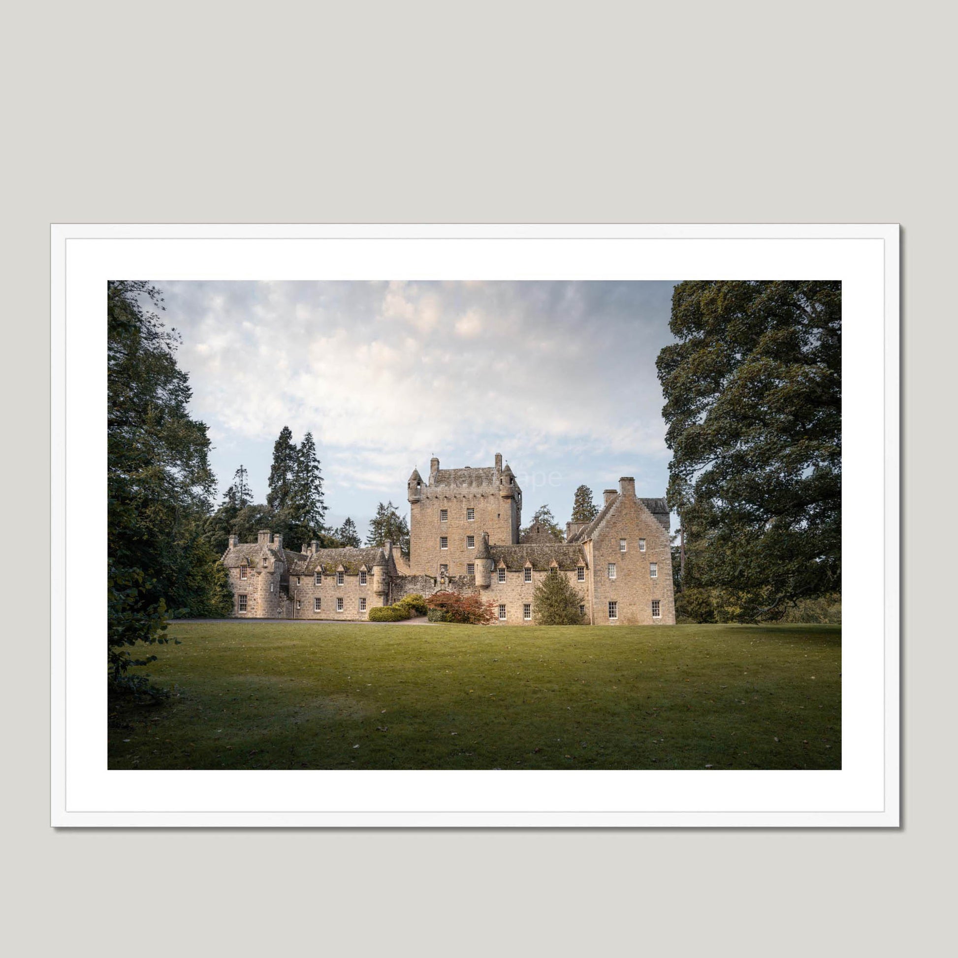 Clan Campbell of Cawdor - Cawdor Castle - Framed & Mounted Photo Print 40"x28" White