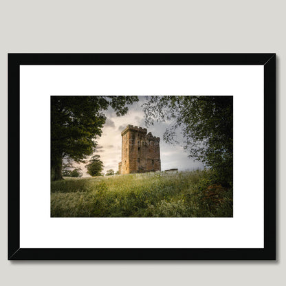 Clan Bruce - Clackmannan Tower - Framed & Mounted Photo Print 16"x12" Black