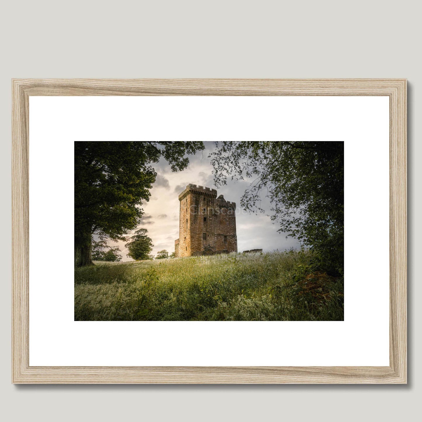 Clan Bruce - Clackmannan Tower - Framed & Mounted Photo Print 16"x12" Natural