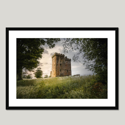 Clan Bruce - Clackmannan Tower - Framed & Mounted Photo Print 28"x20" Black