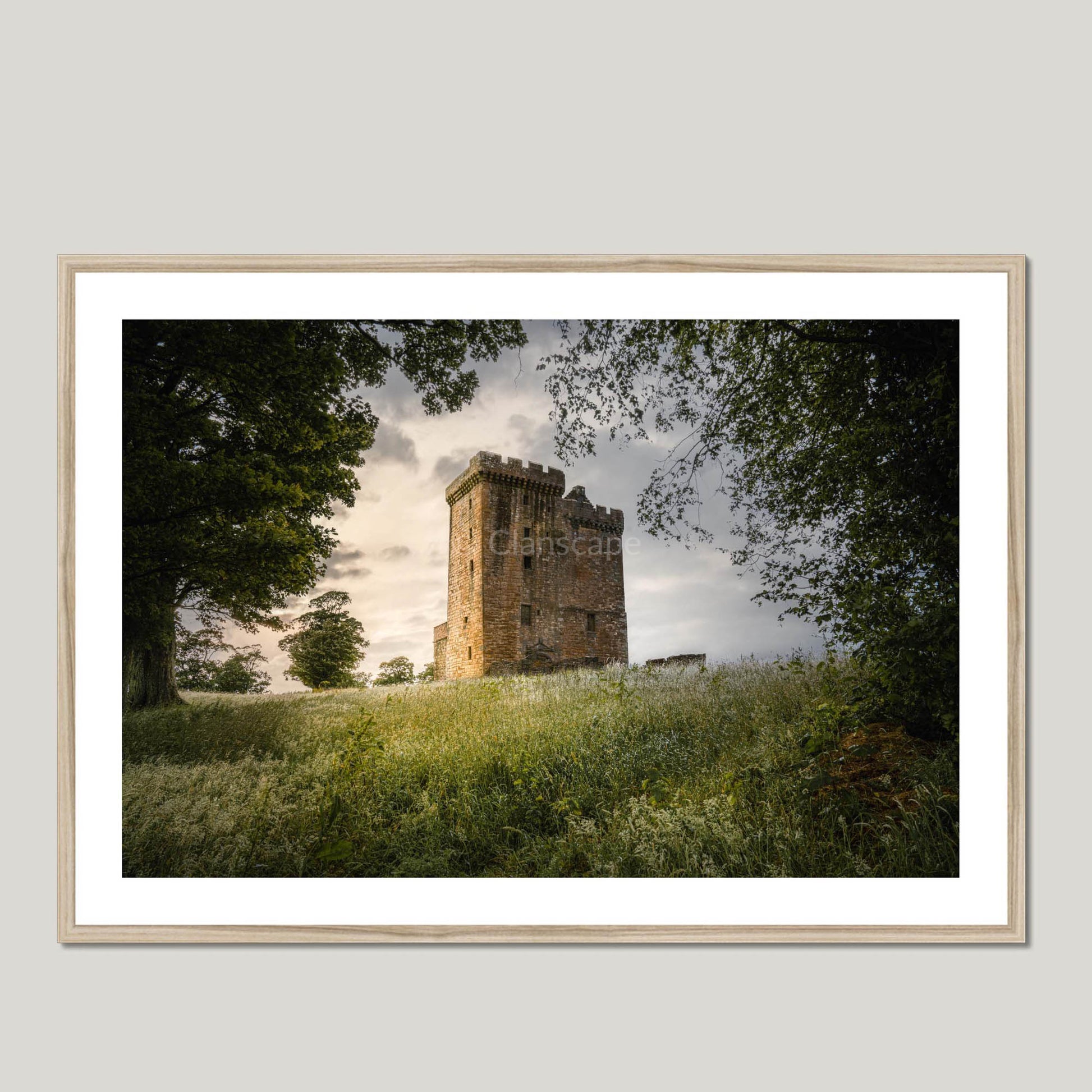 Clan Bruce - Clackmannan Tower - Framed & Mounted Photo Print 40"x28" Natural