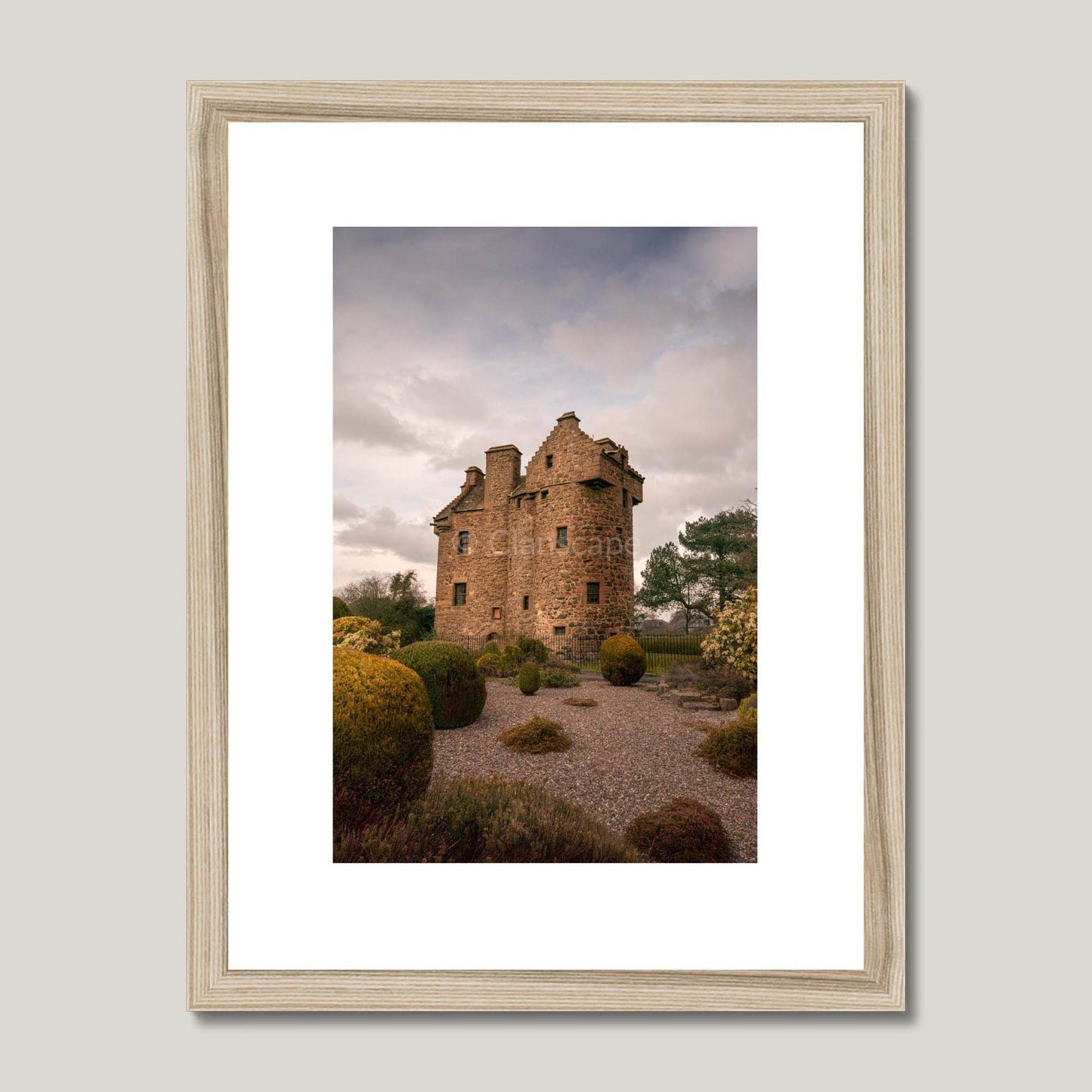 Clan Graham - Claypotts Castle - Framed & Mounted Photo Print 12"x16" Natural