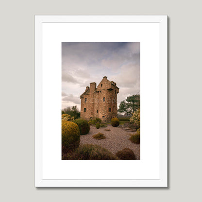 Clan Graham - Claypotts Castle - Framed & Mounted Photo Print 12"x16" White