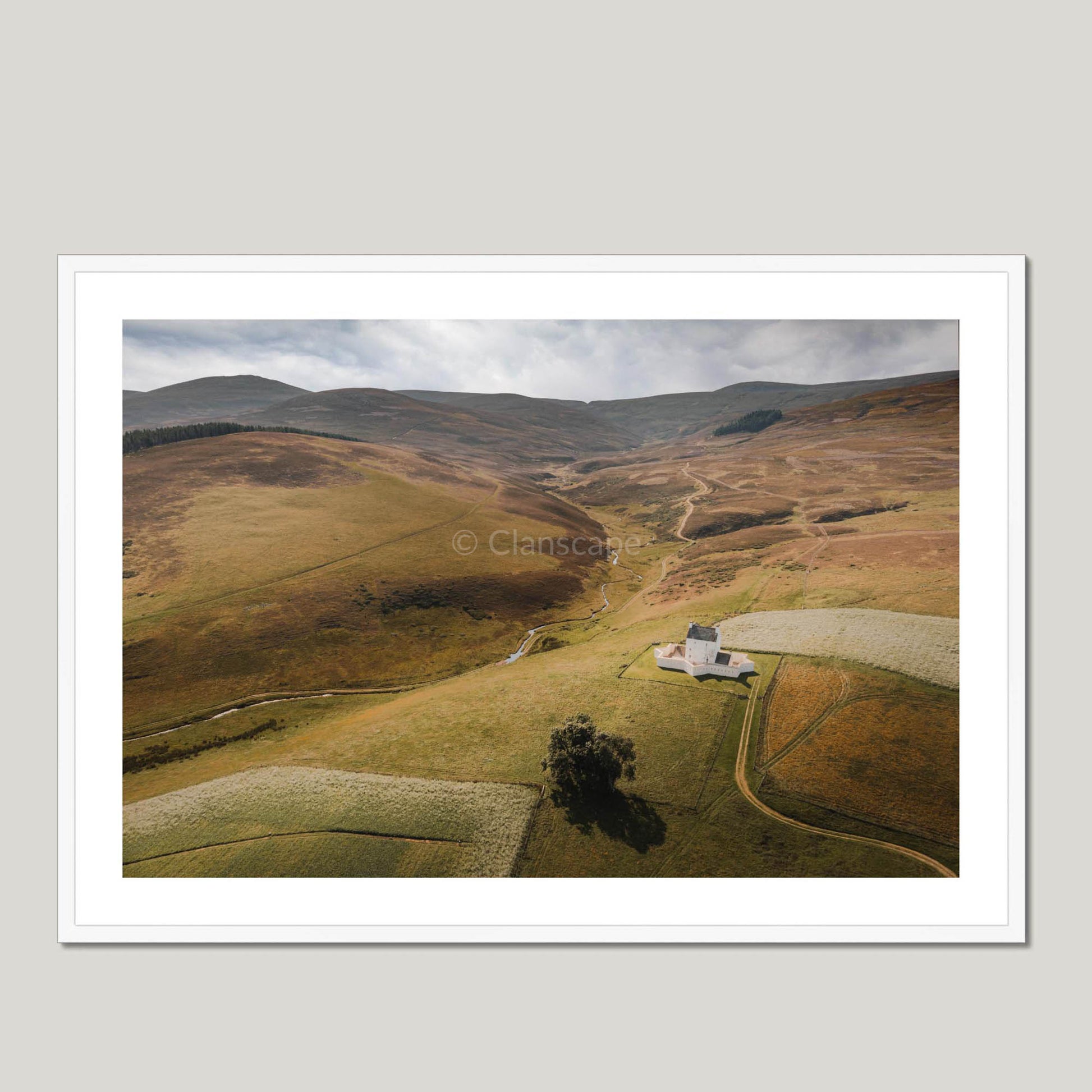 Clan Forbes - Corgarff Castle - Framed & Mounted Photo Print 40"x28" White