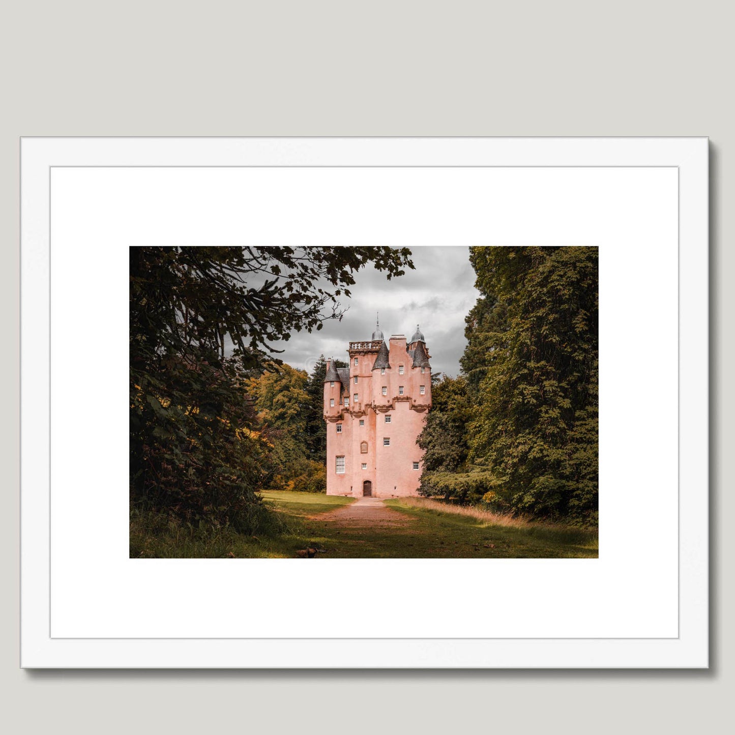 Clan Forbes - Craigievar Castle - Framed & Mounted Photo Print 16"x12" White