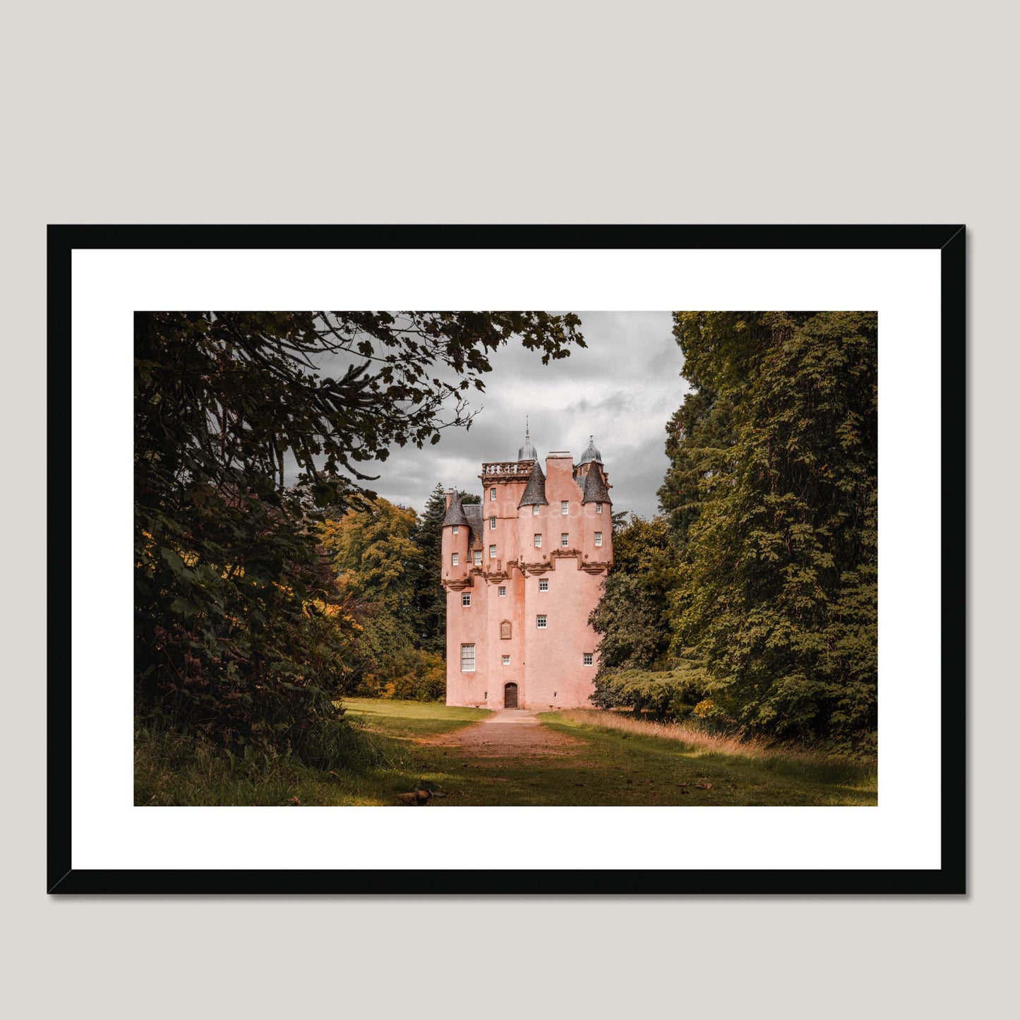 Clan Forbes - Craigievar Castle - Framed & Mounted Photo Print 28"x20" Black