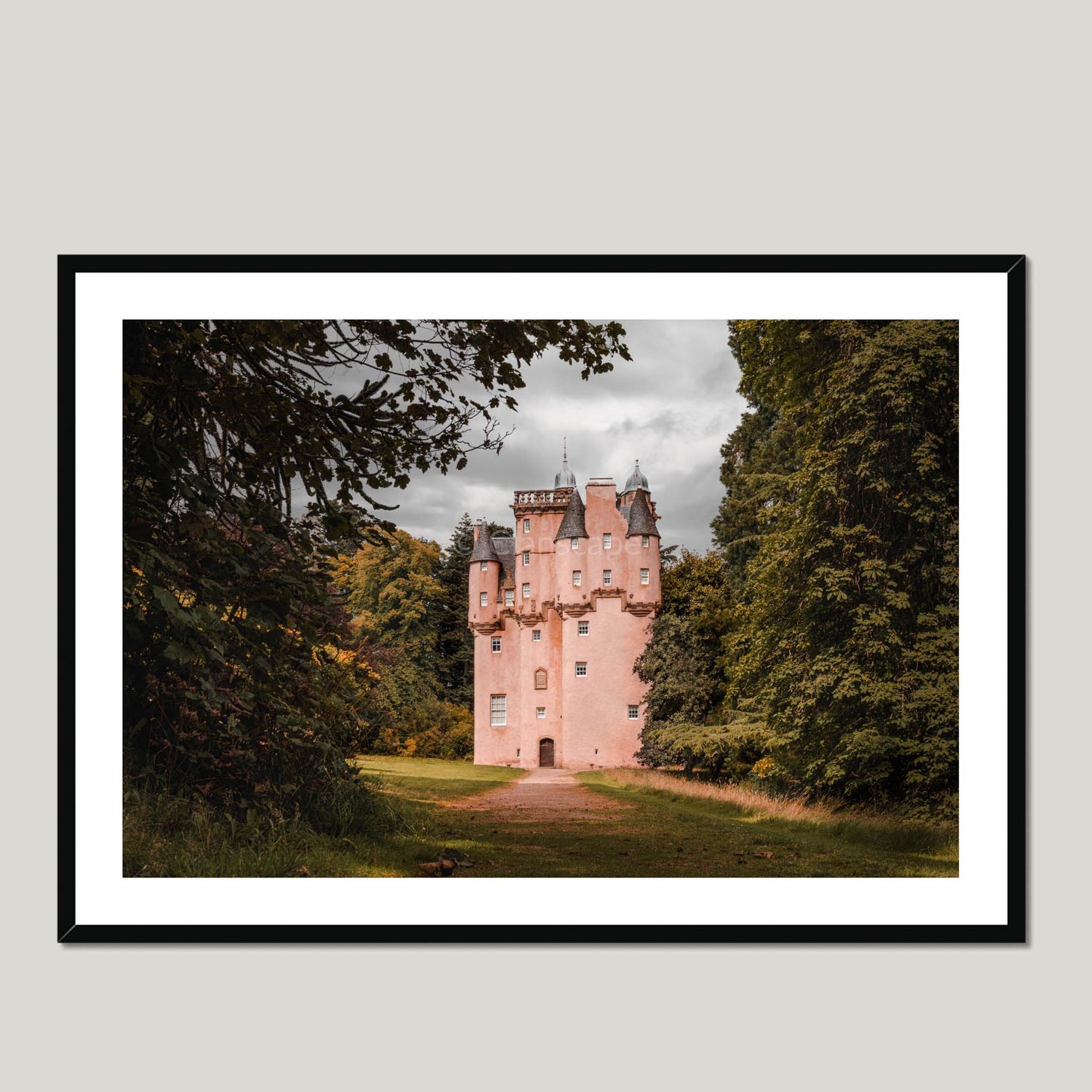 Clan Forbes - Craigievar Castle - Framed & Mounted Photo Print 40"x28" Black