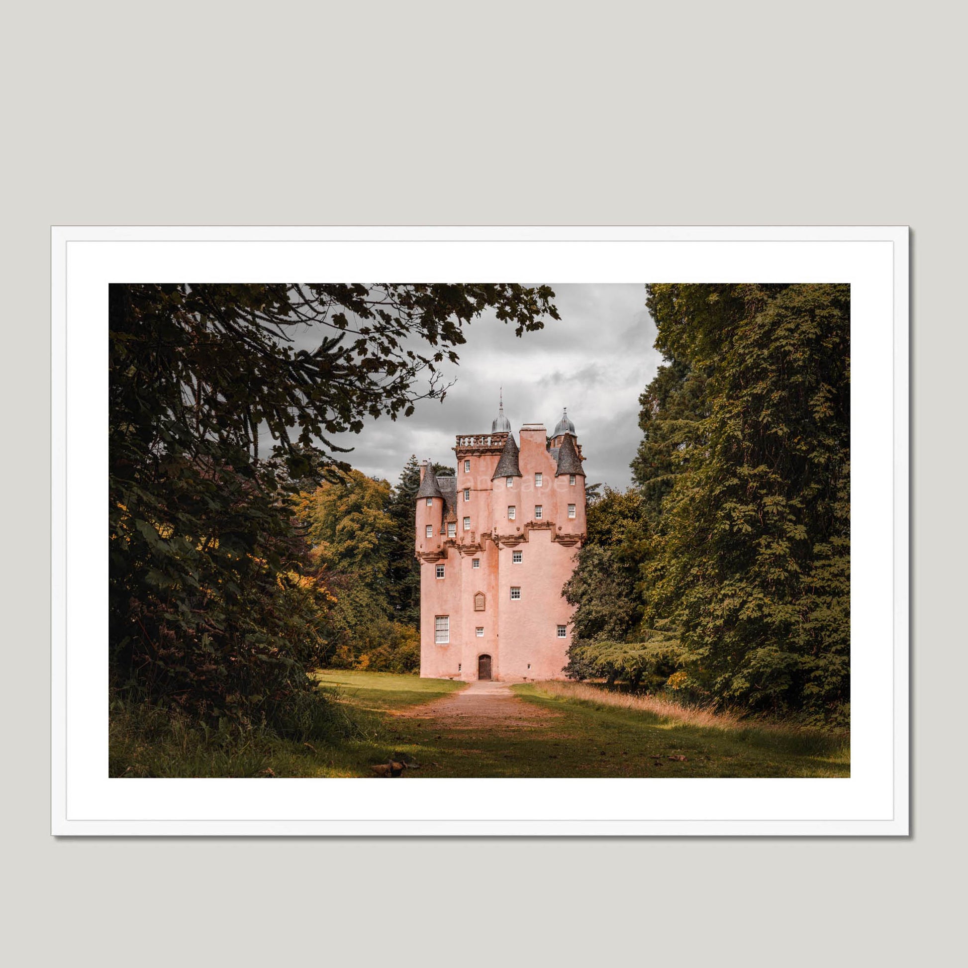 Clan Forbes - Craigievar Castle - Framed & Mounted Photo Print 40"x28" White