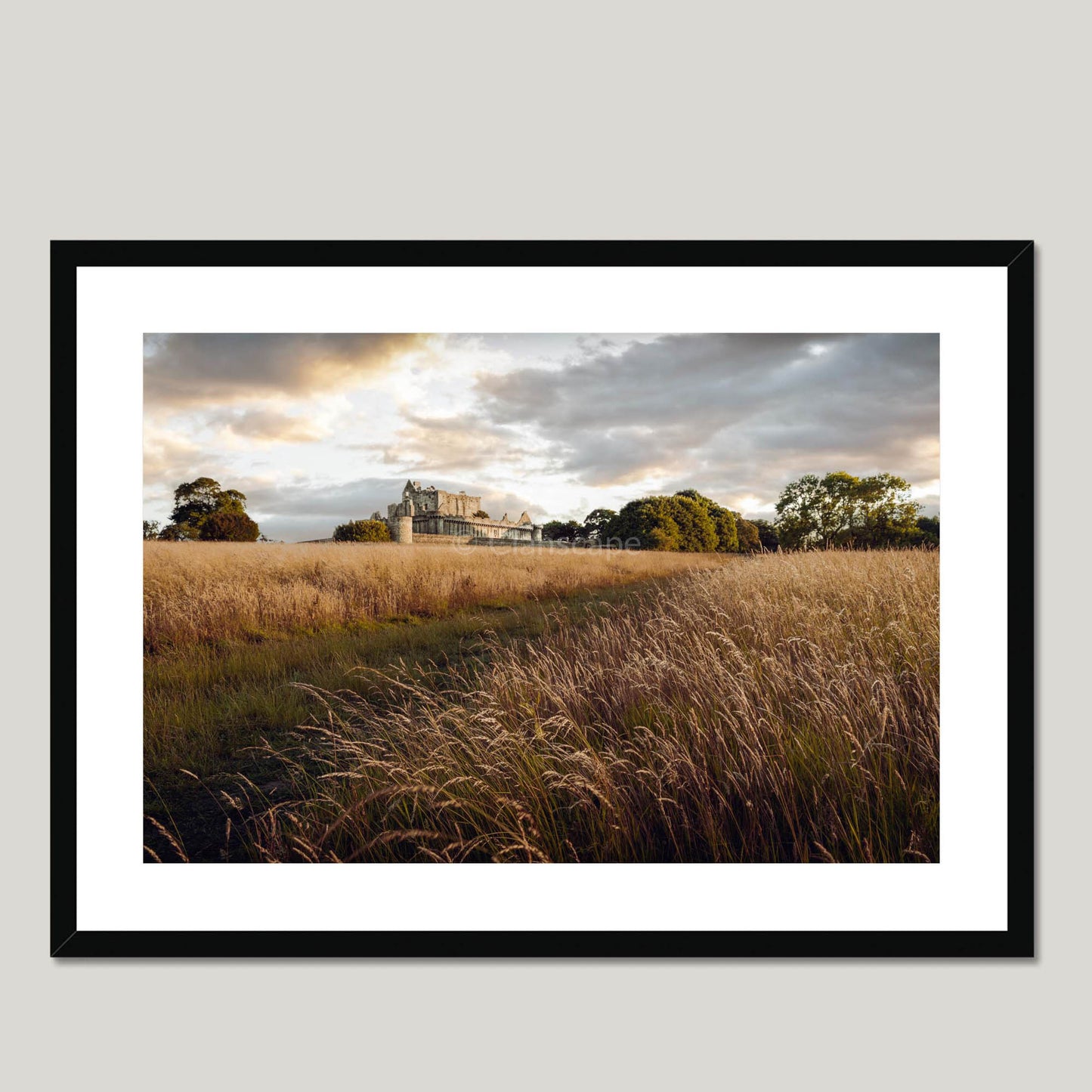 Clan Preston - Craigmillar Castle - Framed & Mounted Photo Print 28"x20" Black