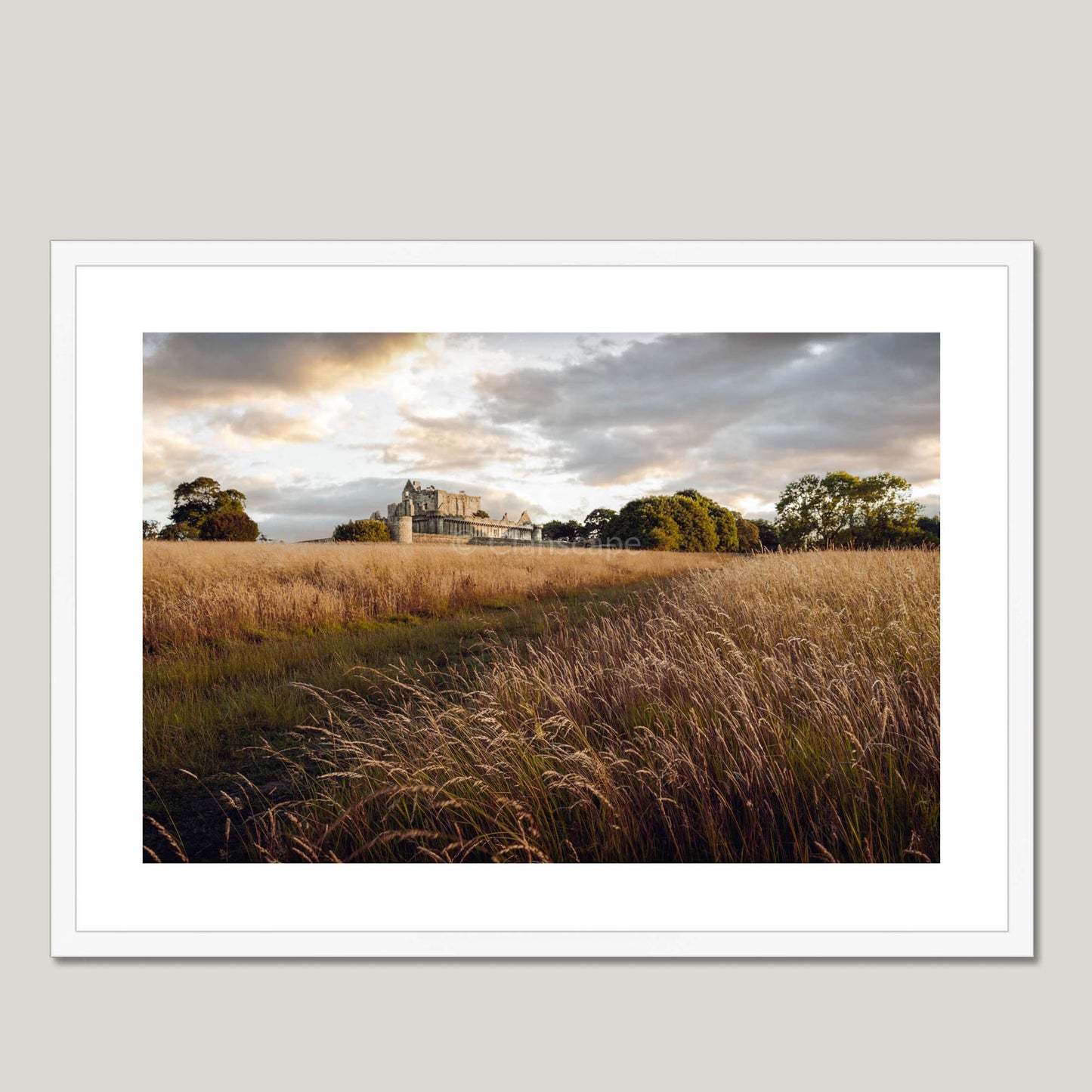 Clan Preston - Craigmillar Castle - Framed & Mounted Photo Print 28"x20" White