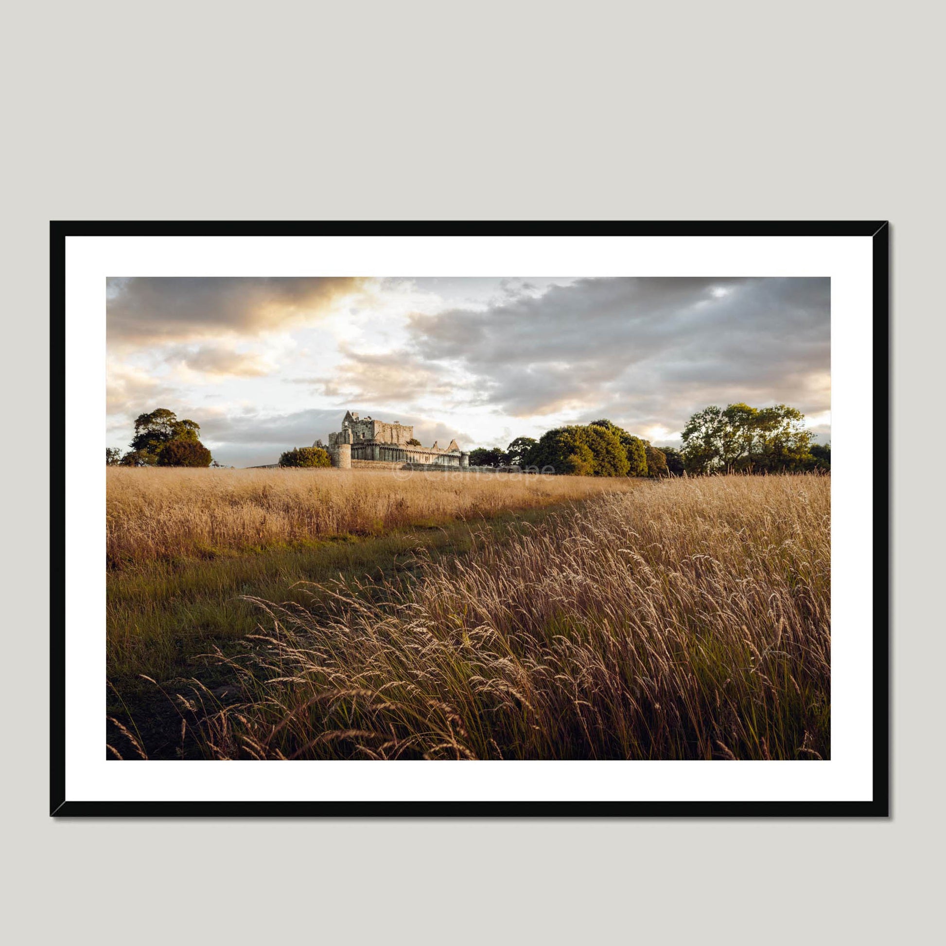 Clan Preston - Craigmillar Castle - Framed & Mounted Photo Print 40"x28" Black