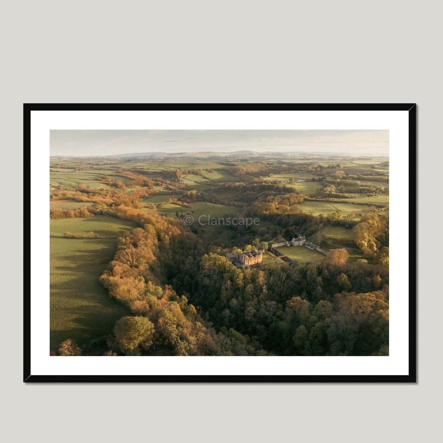 Clan Hamilton - Craignethan Castle - Framed & Mounted Photo Print 40"x28" Black